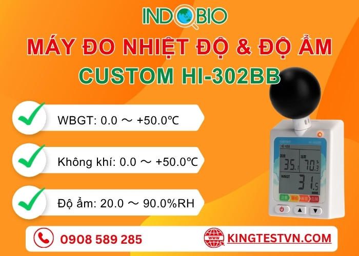 Tổng quan Nhiệt kế ẩm Custom HI-302BB